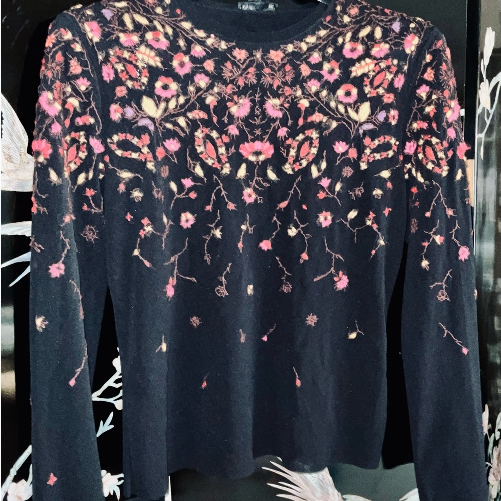 Black top with embroidery. Reduction sale for 2026